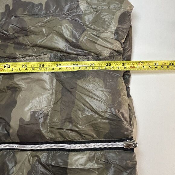 My Anorak Women's Long Nylon White Duck Down Vest Size XS Green Camo Puffer - Picture 7 of 9